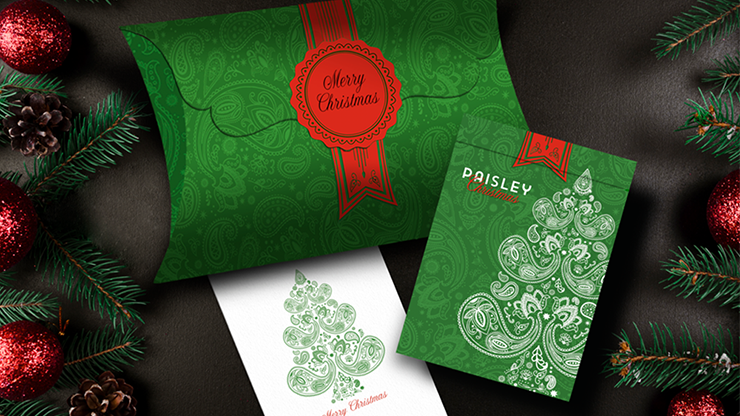 Paisley Metallic Green Christmas