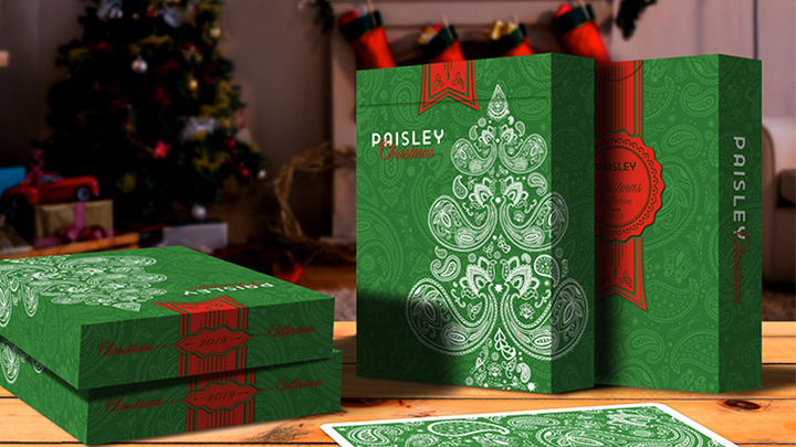 Paisley Metallic Green Christmas