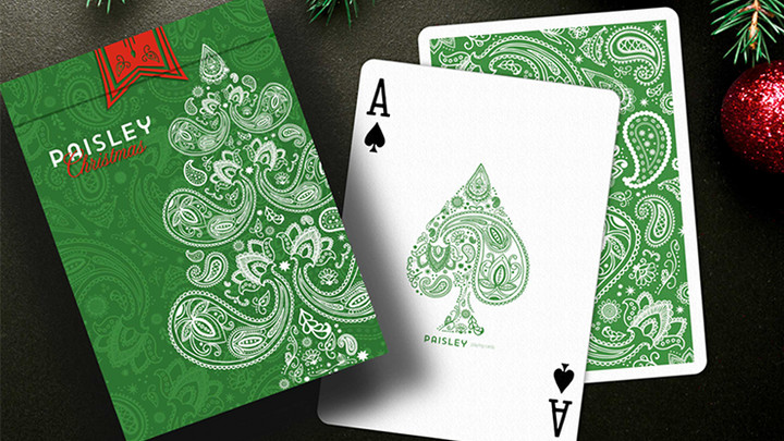 Paisley Metallic Green Christmas
