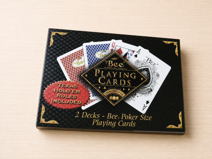 Bee Premium Casino White Bordered 2-Deck Gift Set