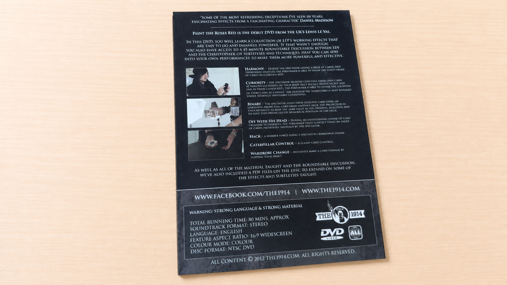ペイント・ザ・ローゼズ・レッド（Paint the Roses Red by Lewis Leval）ＤＶＤ～イギリスのマジシャン Lewis Le Val のデビュー作！～