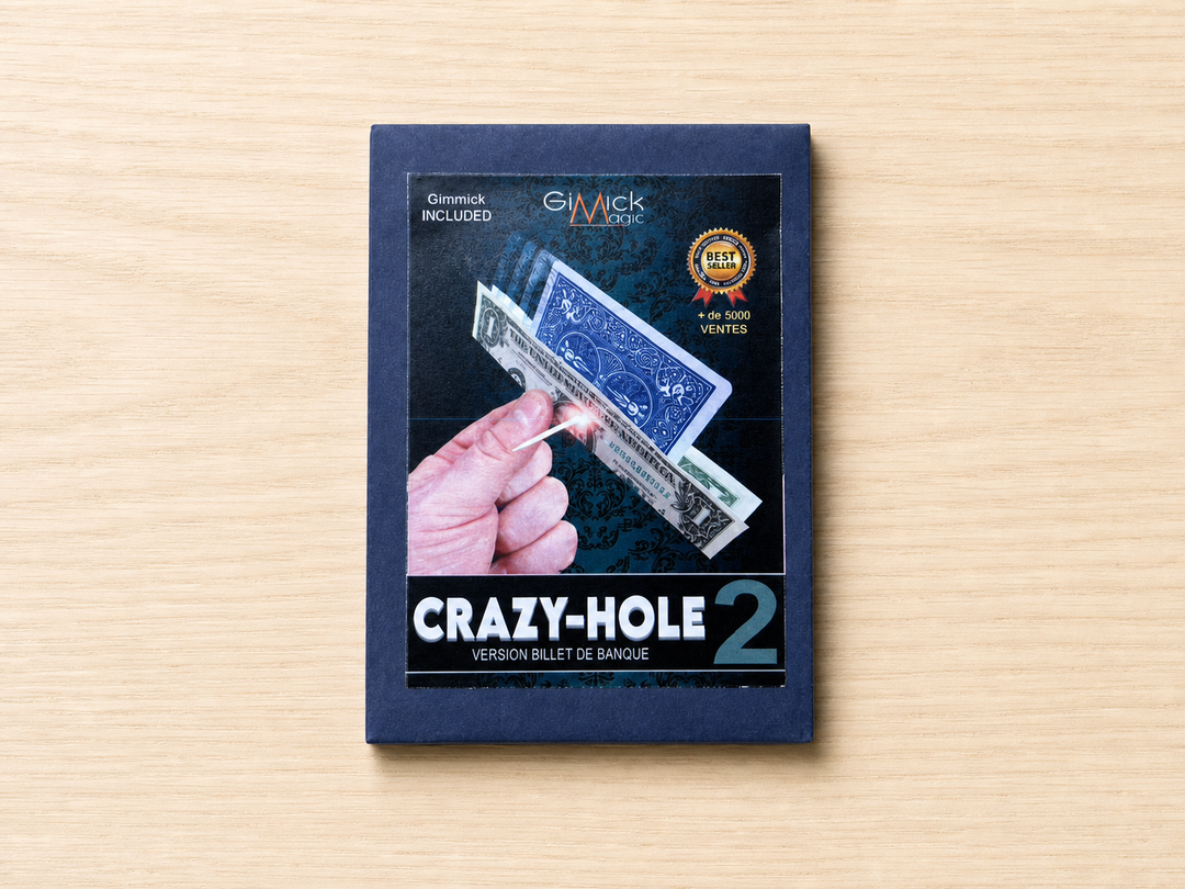 【不思議な貫通移動！】クレイジーホール2.0（CRAZY HOLE 2.0 RED）by Mickael Chatelain～紙幣とカードとつまようじと穴！～